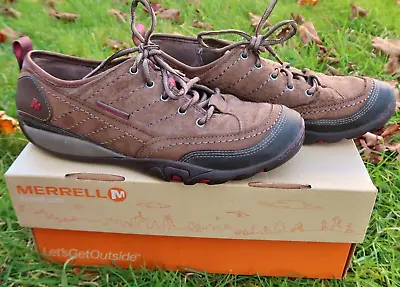 Women's Suede MERRELL MIMOSA Lace Up HIKING TRAIL Boots SHOES - Size 8 1/2 M • $24.50