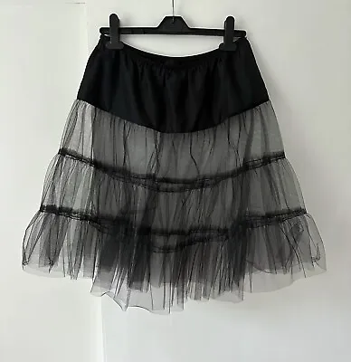 £99 • Buy New Anna Sui Vintage Black Layered Tulle Mesh Netting Under Skirt Petticoat