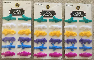 36 Vintage Vidal Sassoon Girls Hair Barrettes  Assorted Colors Sealed Animals • $27.95