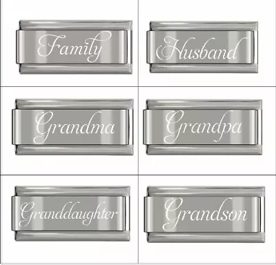 £6.99 • Buy 9mm Daisy Stainless Steel Family Husband Grandaughter Grandson Charm Bracelets