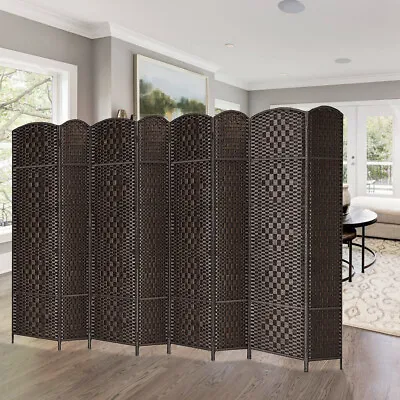 4/6/8 Panels Weave Fiber Room Divider Folding Privacy Partition Wall Home Office • $46.59