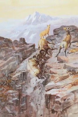 $129 • Buy Big Horn Sheep By Charles Marion Russell Western Giclee Art Print + Ships Free