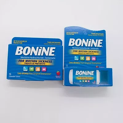 Bonine Chewable Motion-Sickness Relief Tablets Raspberry Lot 28 Tabs Exp 6/24 • $8.99