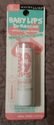 NEW MAYBELLINE Baby Lips Dr. Rescue Medicated Balm - 55 Coral Crave 4.4g/.15oz. • $8.95