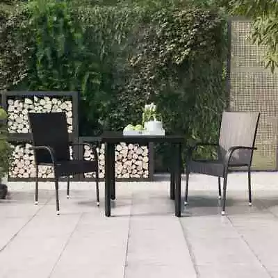 VidaXL 3 Piece Outdoor Dining Set Black SP • $440.26