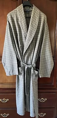 Polo Ralph Lauren- Men's L/XL- Lightweight Cotton Flannel Robe - Gray Windowpane • $29