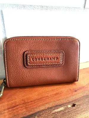Longchamp- Mailbox Leather Women's Coin Purse- Cognac- NIB • $129.99