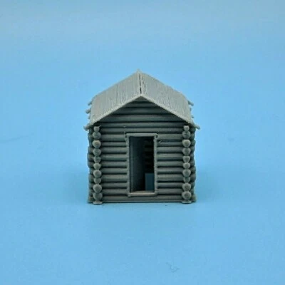 N Scale Laser Cut Log Cabin House Kit - Wooden Model Building Kit, Unpainted