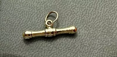 Vintage Solid Yellow 9ct Gold Watch Fob T.Bar Replacement 375 Charm Pendant • £39.50