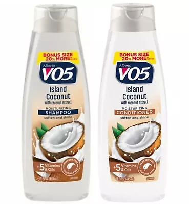 🌤 VO5 (2) 15 Fl. Oz. Bottles ●ISLAND COCONUT● 1🥥Shampoo And 1🥥Conditioner.  • $6.99