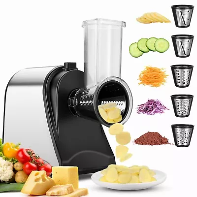 Electric Cheese Grater Slicer Shredder 250W Salad Maker With 5 Free Attachments • $44.99