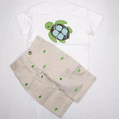 NWT Gymboree Boys Baby Turtle White T-Shirt 6-12 & Khaki Pants Size 3-6 Months • $24.50