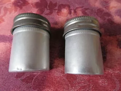 Vintage Metal Film TIN CANISTERS - Set Of 2 Pcs.  Silver Can- USED • $8.99