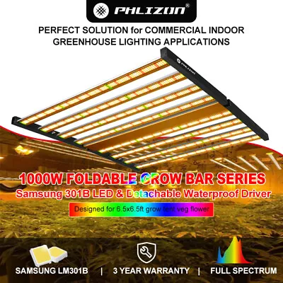 $539.22 • Buy 1000W Full Spectrum W/Samsung LED 8Bar Grow Lights Indoor Commercial Lamp Flower