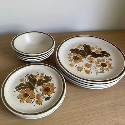 Vintage Retro Three Crowns Stoneware Monterey Japan Dinner Set Plates Bowls MCM • $69.95