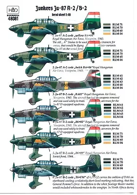 1/48 HAD Models (48081) Junkers Ju-87 A-2/B-2 • $9.99