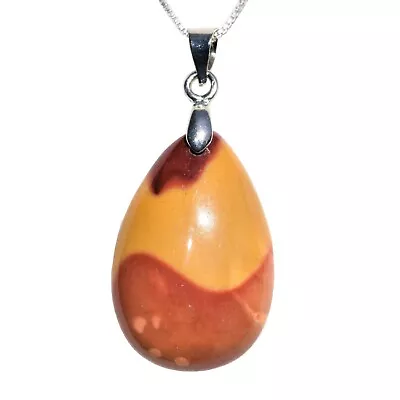 CHARGED Mookaite Teardrop Pendant EMOTIONAL SUPPORT + 20  Stainless Steel Chain • $16.99