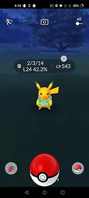 ✨ Shiny Jeju Island Blue Shirt Pikachu ✨ Pokemon Go Trading ✅ • $3.99