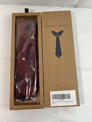 1950s 1960s VINTAGE MEN’S CHARM SILK SKINNY DRESS TIE BURGUNDY • $14.99