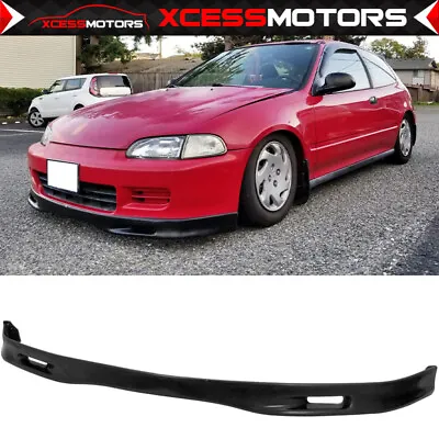 Fits 92-95 Honda Civic Coupe Hatchback Spoon Style Front Bumper Lip Splitter PU • $52.82