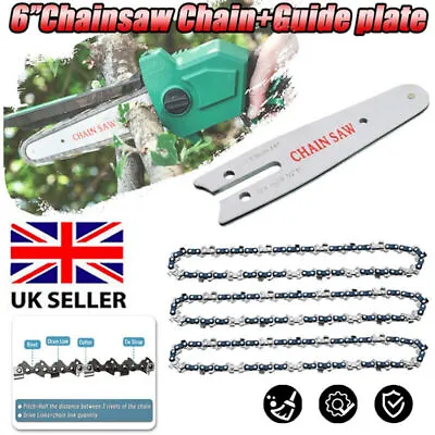 1/2/3/4 PACK 6 Inch Chainsaw 1/4  .043  37DL Saw Chain Guide Blade Replacement • £5.29
