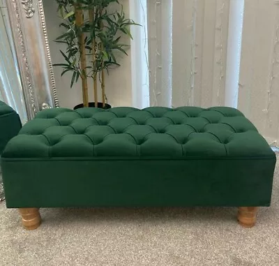 Footstool / Ottoman / Large Stool /chesterfield /soft Velvet  British Made • £108