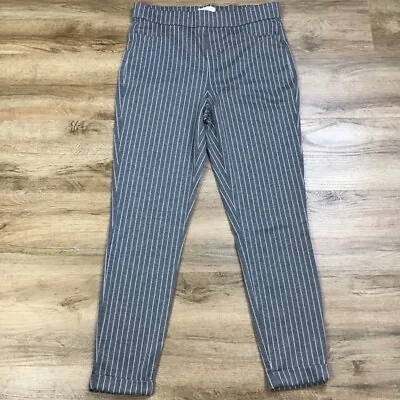 Ivy + Main Pants Size L Pin Striped Pull On Cuffed Soft Knit Gray White Tilly’s • $14.95