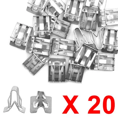 20pcs Silver Tone Metal Fastener Retainer Dash Dashboard Trim Clip For Auto Car • $8.49