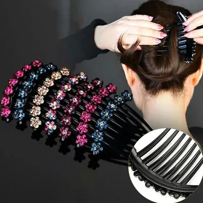 $3.18 • Buy Women Crystal Hair Comb Pins Clip Slide Flower Hair Accessories Hair Accessories