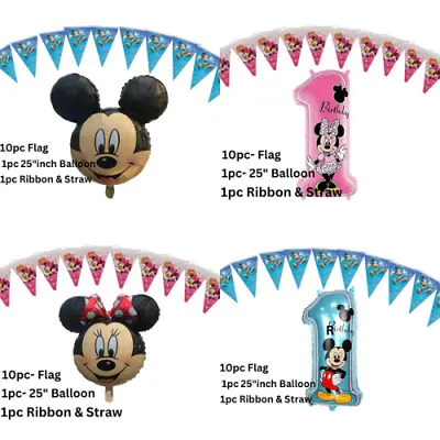 5pc Mickey Minnie Mouse Foil Balloons Star Kids Happy Birthday Remote Baloons UK • £1.99