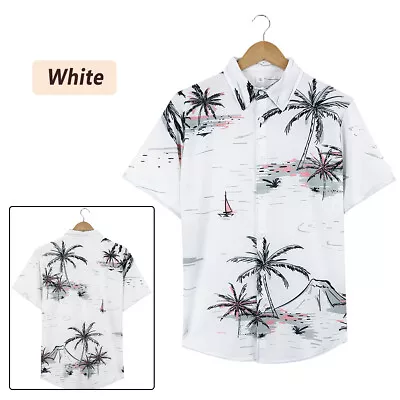 Hawaiian Shirts Mens Aloha Summer Beach Button Down Cruise Holiday Party Dress • $19.79