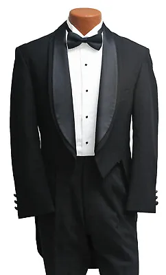 Men's Black Oscar De La Renta Tuxedo Tailcoat Formal Mardi Gras Tails Halloween • $99.95