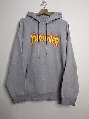 Vintage Trasher Magazine Pullover Hooded Sweatshirt Adult Extra Large Grey Skate • $44.94