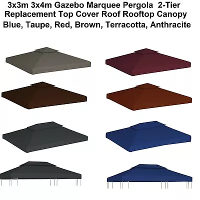 $96.78 • Buy 3x3m 3x4m Gazebo Marquee Pergola Replacement 2Tier Top Cover Roof Rooftop Canopy