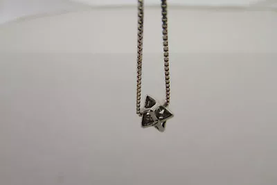 Tiny Merkaba Charm Necklace Beautiful Kabbalah Pendant On 925 Chain Men Women • $40.99