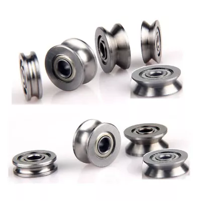 $4.87 • Buy U/V Grooved Sealed Ball Bearings Metal Guide Pulley Wheel Rope Wire Track Roller