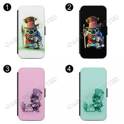 Mad Hatter Lilo And Stitch Flip Wallet Phone Case Cover For All IPhone & Samsung • £9.36