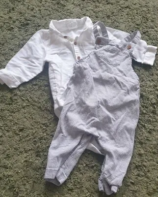£1.50 • Buy Next Shirt Bodysuit And Dungarees Age 3-6 Months