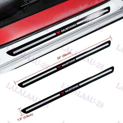 Carbon Fiber Car Door Welcome Plate Sill Scuff Cover Decal Sticker For Mustang • $19.88