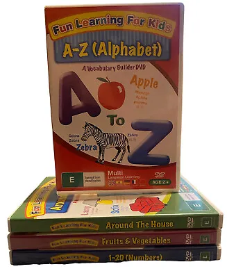 Fun Learning For Kids Multi Buy Alphabet Numbers House Fruit And Veg DVD • £13.63