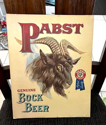 Vintage Original Pabst Bock Beer Cardboard Easel Back Sign Milwaukee Wi • $135