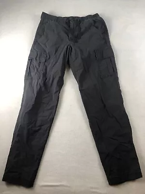 Eddie Bauer Cargo Pants Mens Medium Gray Rip Stop Elastic Waist Hiking • $19.89