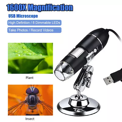 1600X 8 LEDs USB Digital Microscope Portable Handheld Inspection Magnifier M5F3 • $15.99