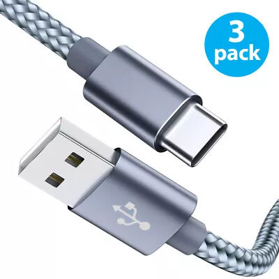 3Pack 3/6/10Ft USB To Type-C Cable Fast Charger Charging Data Sync Cord • $3.49