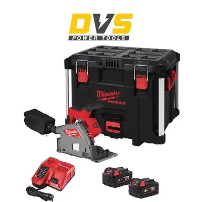 Milwaukee M18FPS55-502P 18V FUEL 55mm Plunge Saw–2x 5Ah Batts Charger & PACKOUT • £774.95