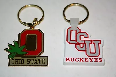 601R1 Vintage 1980's OSU Ohio State Buckeyes Brass Keychain Key Chain - TWO • $4.95