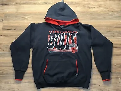 Vintage Chicago Bulls Hoodie Front Row Sweatshirt 90s Size Large Pullover USA • $19.99