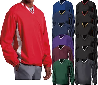 Mens Wind Shirt Windbreaker Jacket Lined V-Neck Pockets Pullover XS-XL 2X 3X 4X • $27.99