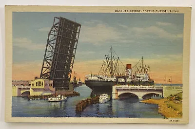 Vintage Postcard Ship Bascule Bridge Corpus Christi Texas • $5.99