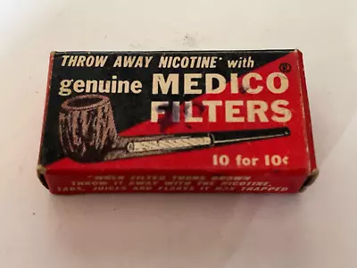 Vintage Medico Tobacco Pipe Filters Box Full With 10 Filters USA NOS • $5.99